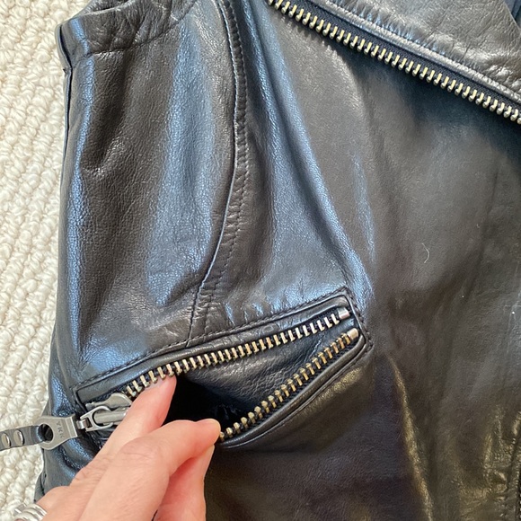 For Joseph Asymmetrical Black Leather Moto Biker Vest - Picture 6 of 16